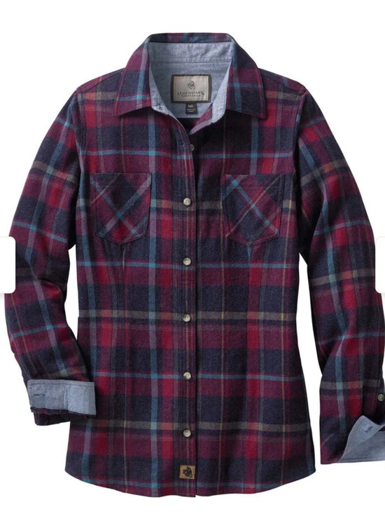 Legendary Whitetails Tops - NWOT Legendary Whitetails Women’s Sangria Red Blue Purple Cottage Escape Flannel